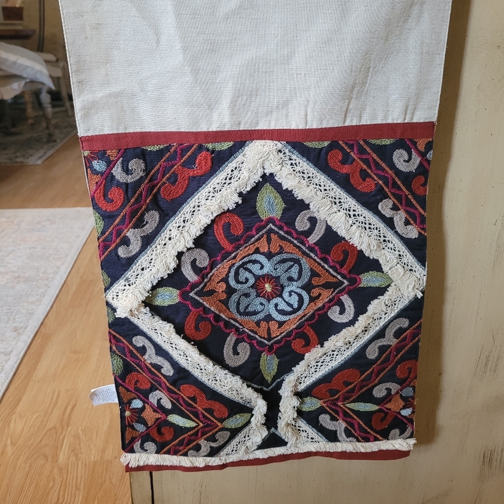 Pier 1 Embroidery cotton Table Runner